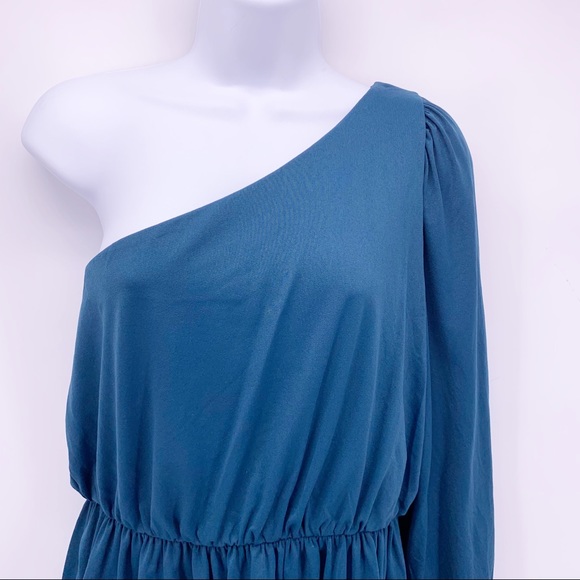 NEW Susana Monaco Pine Needle Gathered Sleeve One Sleeve Dress Size Small - Picture 3 of 7